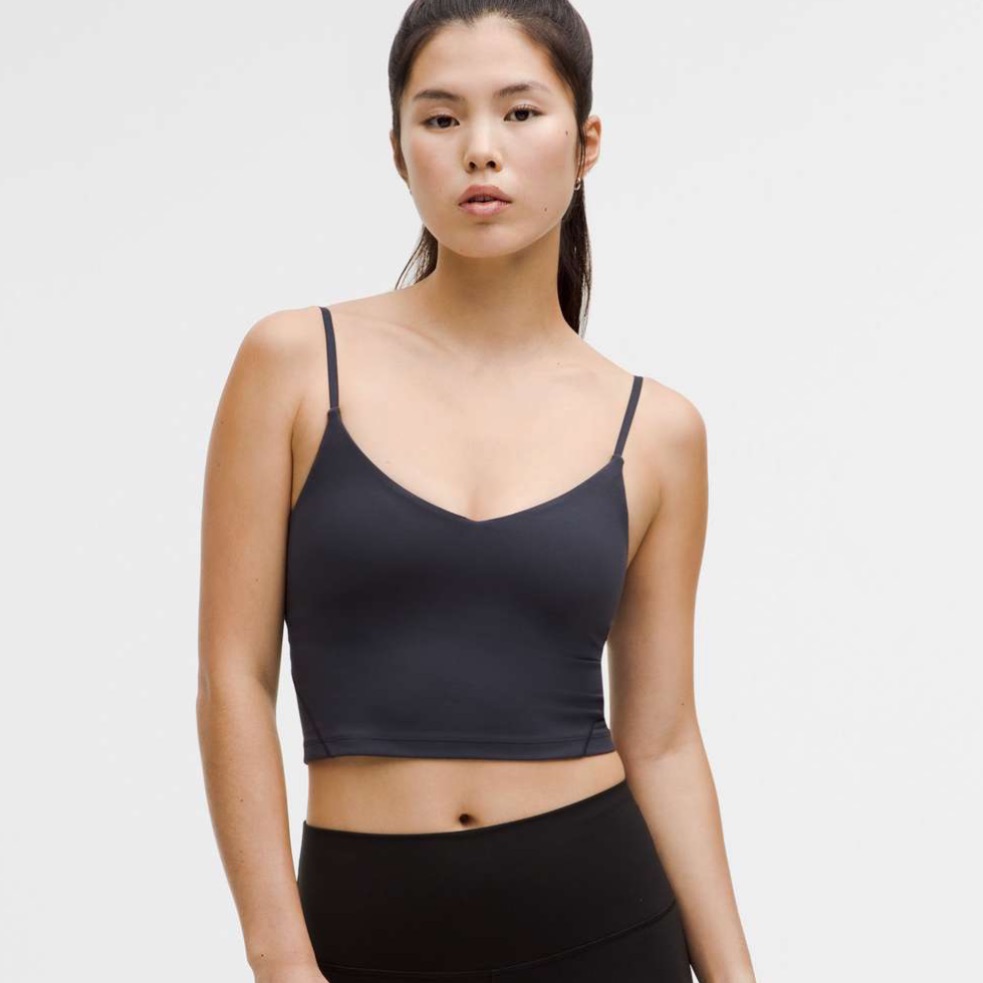 Nwt Lululemon Align Cropped Cami Tank A/B Cup In Black Night, Size 0